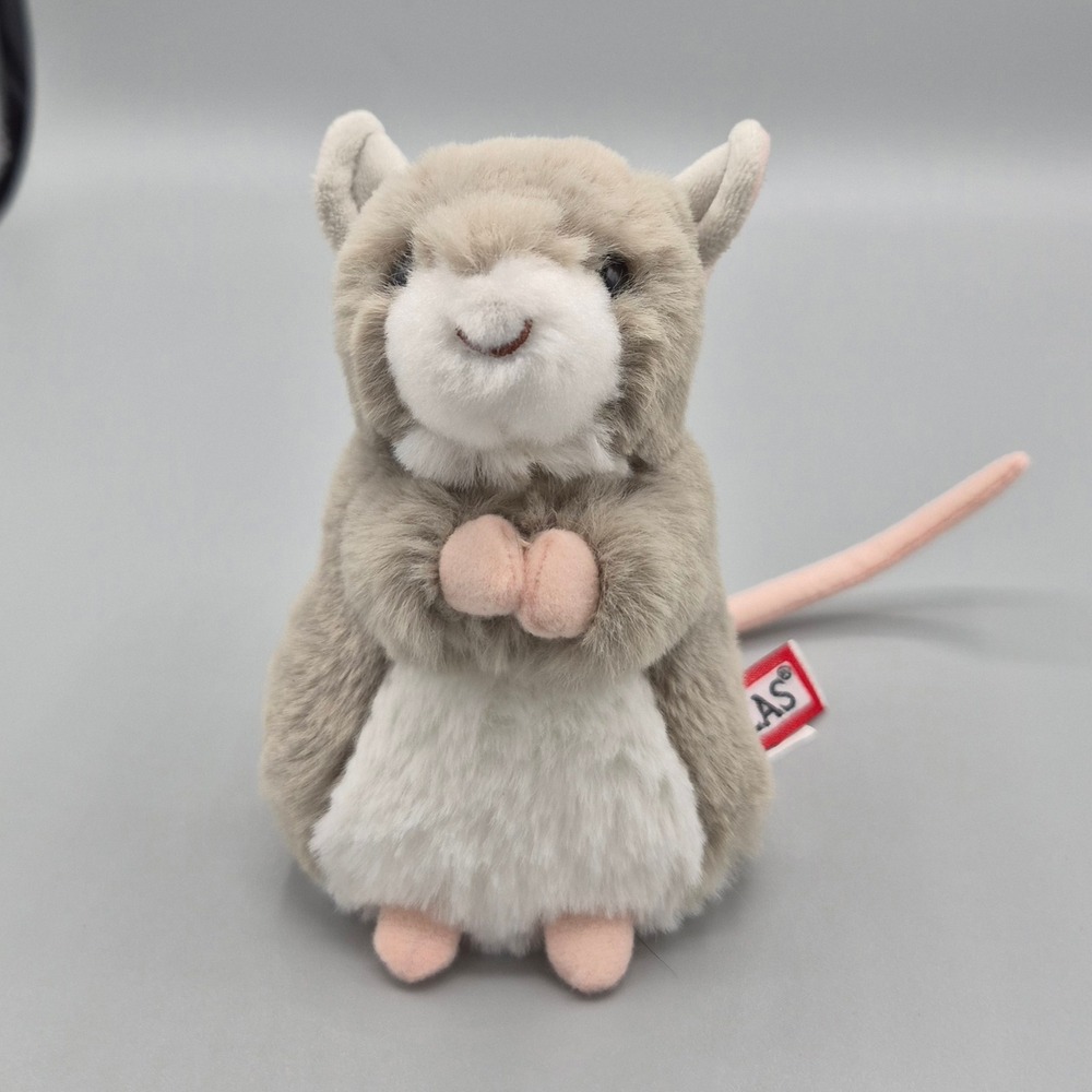 Douglas Cuddle Toys Grey Mouse Standing Plush Stuffed Animal 1610 Grey White